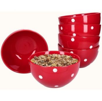 Pack Van Well Emily bols à céréales Ø145 mm – pois roses, blanches
