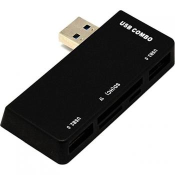 Adaptateur USB 3.0 2 ports avec lecteur de carte SD/TF pour Surface Pro 3/4