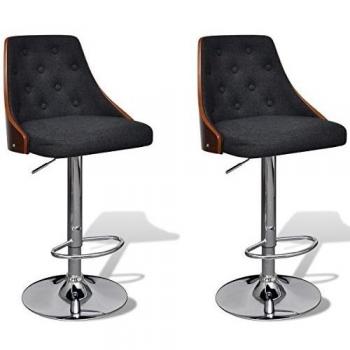vidaXL Bar Stools 2 pcs Fabric Height Adjustable