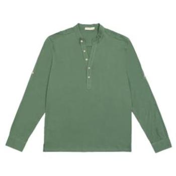 Gianni Lupo Green Cotton Long Sleeve Top – M