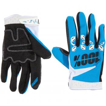 Gants de Motocross 100% Airmatic Blanc Bleu S