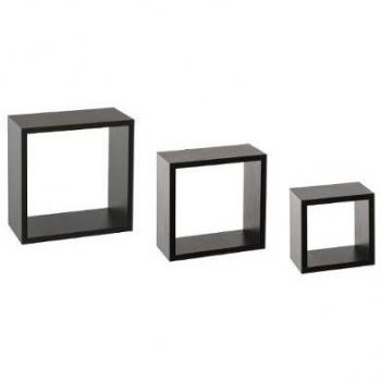 Almacenaje Cube Noir: 3 Estantes para Pared