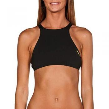 Arena Damen Trainings Bikinioberteil Crop Think (Schnelltrocknend, UV-Schutz UPF 50+, Chlorresistent), Schwarz-Gelb (503), S