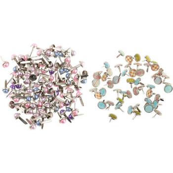 Sujeción Papel 400 Brads Perla Metal