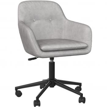 Chaise de Bureau Élégante en Velours Gris Clair