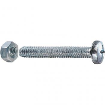Vis cylindrique 5x60 mm Capaldo, avec écrous en acier zingué – Pack de 10