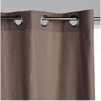 Brown Eyelet Window Treatment