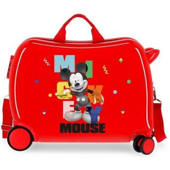 Maleta infantil 2 ruedas multidireccionales Mickey´s Party Rojo