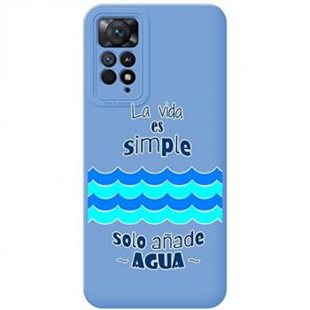 Funda de Silicona Líquida Azul con Diseño Acuático para Xiaomi Redmi Note 12 Pro 4G