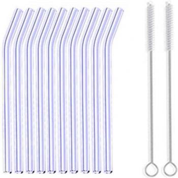 Eco-Friendly Glass Drinking Straws with Brush