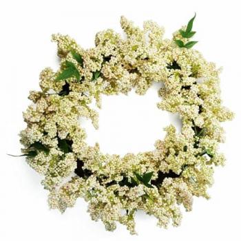 Artificial Hanging Wreath with White Berries