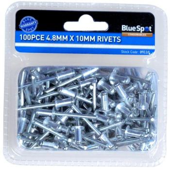 9110 4.8MM X 10MM ALUMINIUM RIVETS 100PC