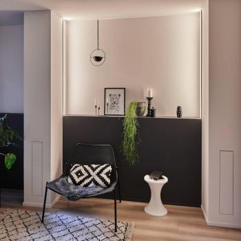 Paulmann Square Profil mit Diffusor, 1m, Schwarz Eloxiert/Weiß