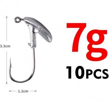 Blut Slot Blei Jig Kopf 10 Stück Angeln Haken Kohlenstoffstahl 3,5g bis 14g