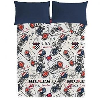 Beverly Hills Polo Club Parure de lit Portland Bleu pour lit de 180