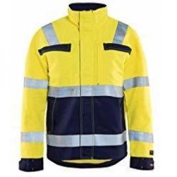 High‑Visibility Blaklader Multinorm Jacke – Gelb/Marine, L – Krähe WORKWEAR