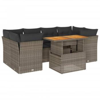 Polished Grey Living Room Sofa Kit with Soft Pillows – 7 Unit Set