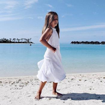 2022 Summer Cotton Linen Sundress for Girls