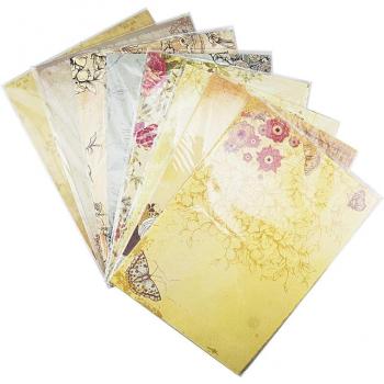 Papiers d’Art Floral – Kit de 5 feuilles kraft vintage