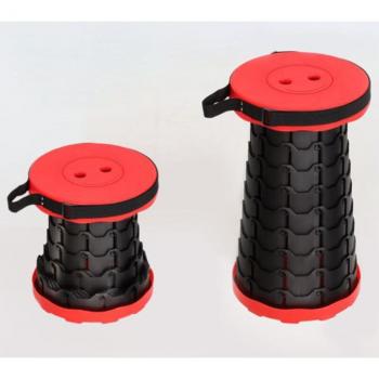 Tabouret compact télescopique – résistance 200 kg, finition rouge