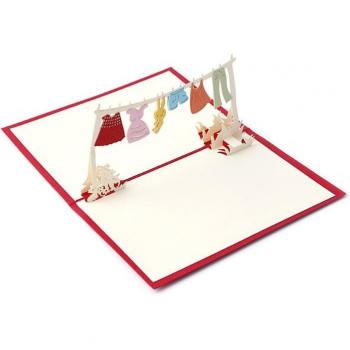 Tarjetas de Navidad 3D: Trineo de Santa y su Amigo Ciervo