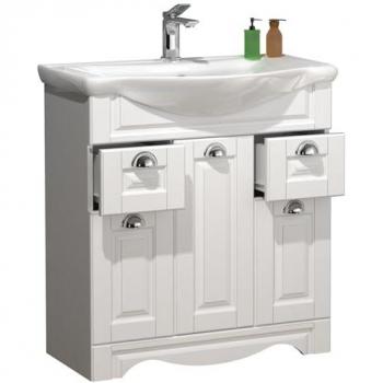 Lavabo Set Landhaus 75 cm Casalo XL con Cassetti Pratici – Colore Bianco