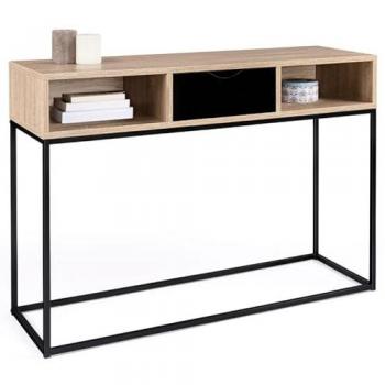 Cassa BOSTON nera a 1 cassetto con armadietti di design industriale