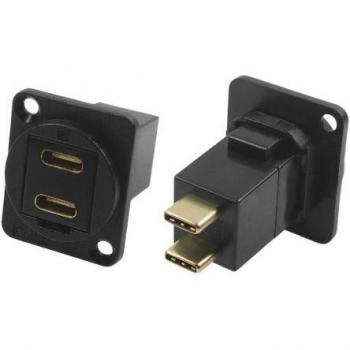Rs Pro FT BLK Metal USB‑C Dual (F‑M) – Kabel mit Anschlüssen