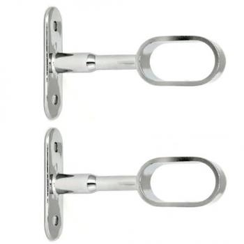 Supporto tubo ovale armadio cromato 30×15 mm 55 mm (pacchetto 2)
