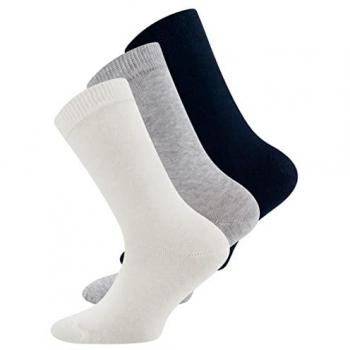 Ewers Kinder Socken Uni 3er Set marine/grau/latte