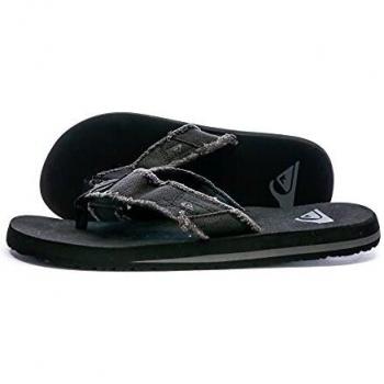 QUIKSILVER MENS FLIP FLOPS.MONKEY ABYSS BROWN FRAYED CANVAS THONGS SANDALS S22