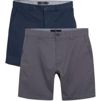Next Navy/Charcoal Straight Fit Stretch Chino Shorts 2 Pack – Nasser Blau / Kohlenstoff