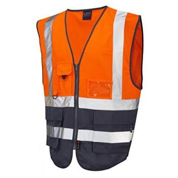 PrimeVision Orange/Navy High‑Visibility Vest – Small