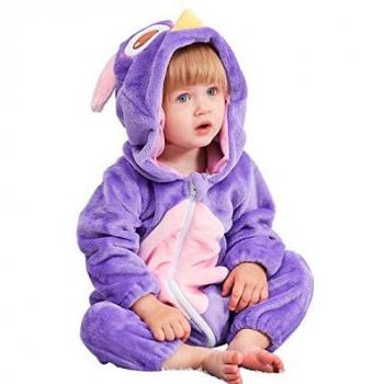 Toddler Owl Hooded Flannel Romper