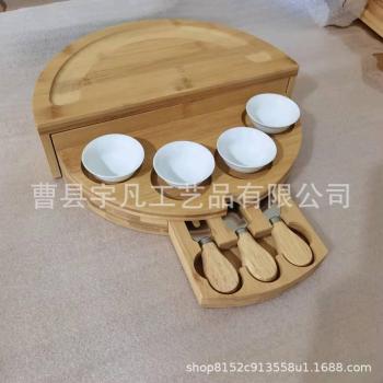 Bamboo Cutting Board with Cheese Tools