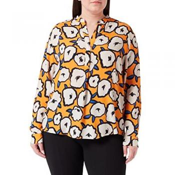 Klassische Bluse SEIDENSTICKER Schwarze Rose Gr. 36, orange, Damen, 100% Viskose, gemustert, Blusen, Langarm Kragen Druck