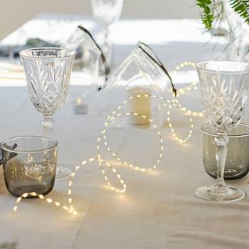 Ghirlanda LED Kiki, argento, 400 cm