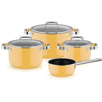 WMF FusionTec Mineral Pro 4‑teiliger Topf‑Kombi – Gelb & Edelstahl