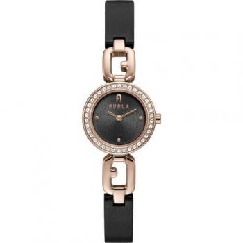Furla Arco Chain: Elegante Schwarze Analog-Uhr in Unisize