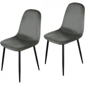 Savannah Grau Samtstuhl 2er Set