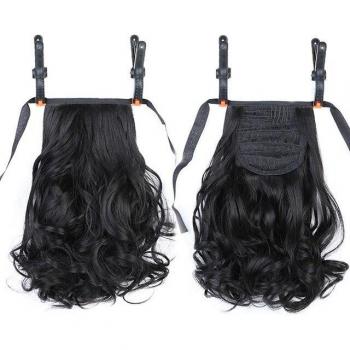 LVHAN 12 Braun Schwarz Pony Schwanz Haar Erweiterungen Kordelzug