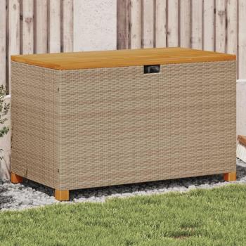 Résine tressée beige coffre jardin VidaXL