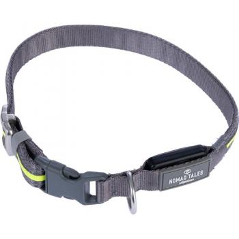 Collare LED USB Nomad Tales Spirit in nylon – colore giallo neon e grigio, dimensione M/L (collo 45‑65 cm)