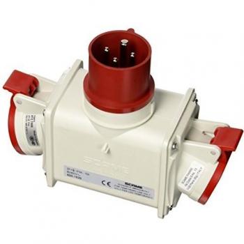 Adaptador de corriente 2 salidas 3P + T 380V IP44