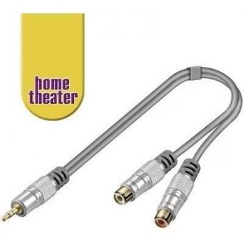 Adaptador de audio 3.5 mm jack a 2 x RCA Gris