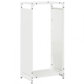 Estantería para Leña Acero Laminado Blanco, 44x28x90 cm