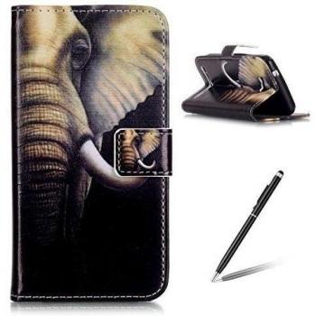 Estilo Libro Funda Magnética con Dibujos Elefante