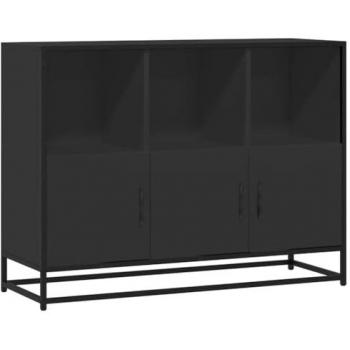 Aparador de Madera de Ingeniería Negro 100x35x76 cm
