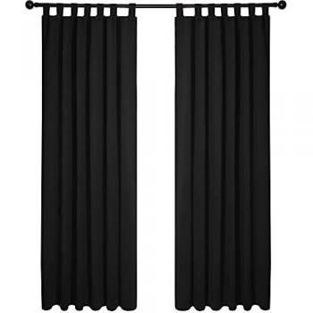 Deconovo Thermo Gardinen für Kinderzimmer, 280x140 cm, Blickdicht, Schwarz