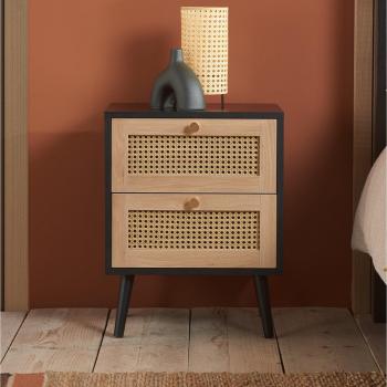 Croxley 2 Drawer Rattan Nightstand